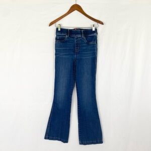 SPANX Everywear Flare Pull On‎ Flare Denim Jeans High Rise Size Small Dark Wash